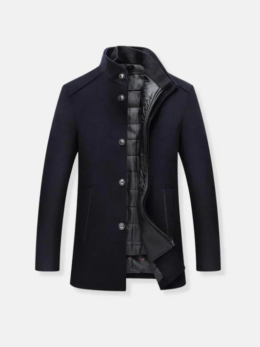 Daniel | Wełniany Płaszcz Trench Męski