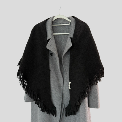 Lorena Driekhoekige sjaal met gebreide wol