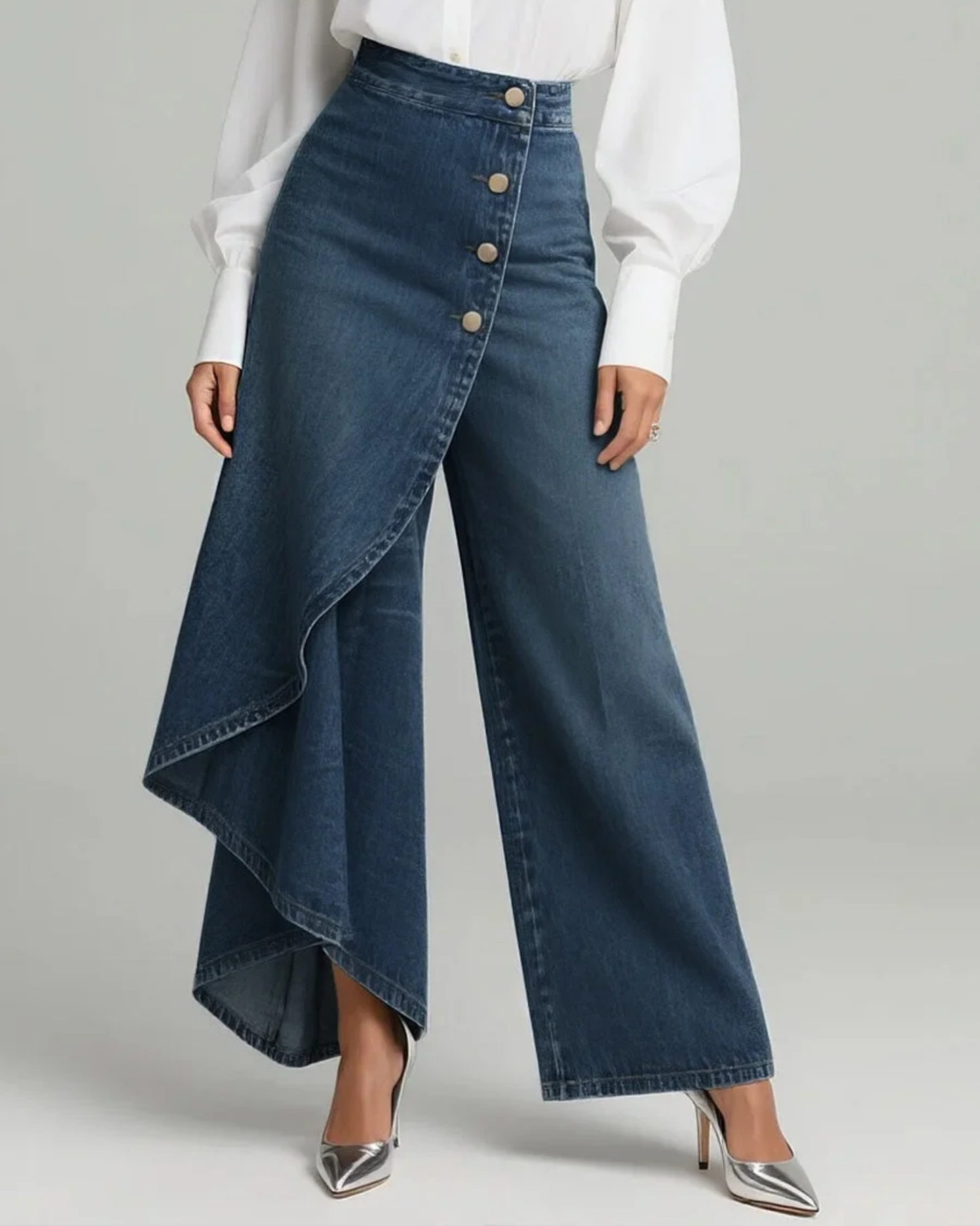 Audrey | Jeansowe spodnie kopertowe
