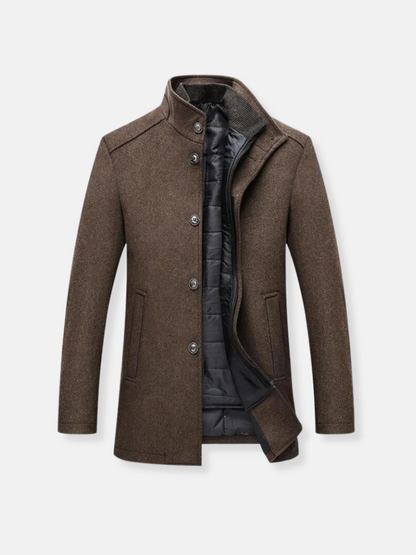 Daniel | Wełniany Płaszcz Trench Męski