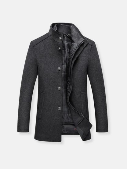 Daniel | Wełniany Płaszcz Trench Męski
