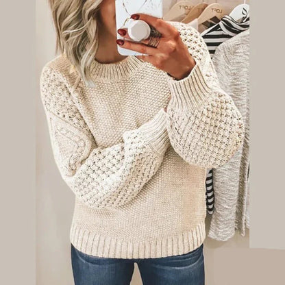 Damski sweter z grubym splotem – miękki, ciepły, oversize