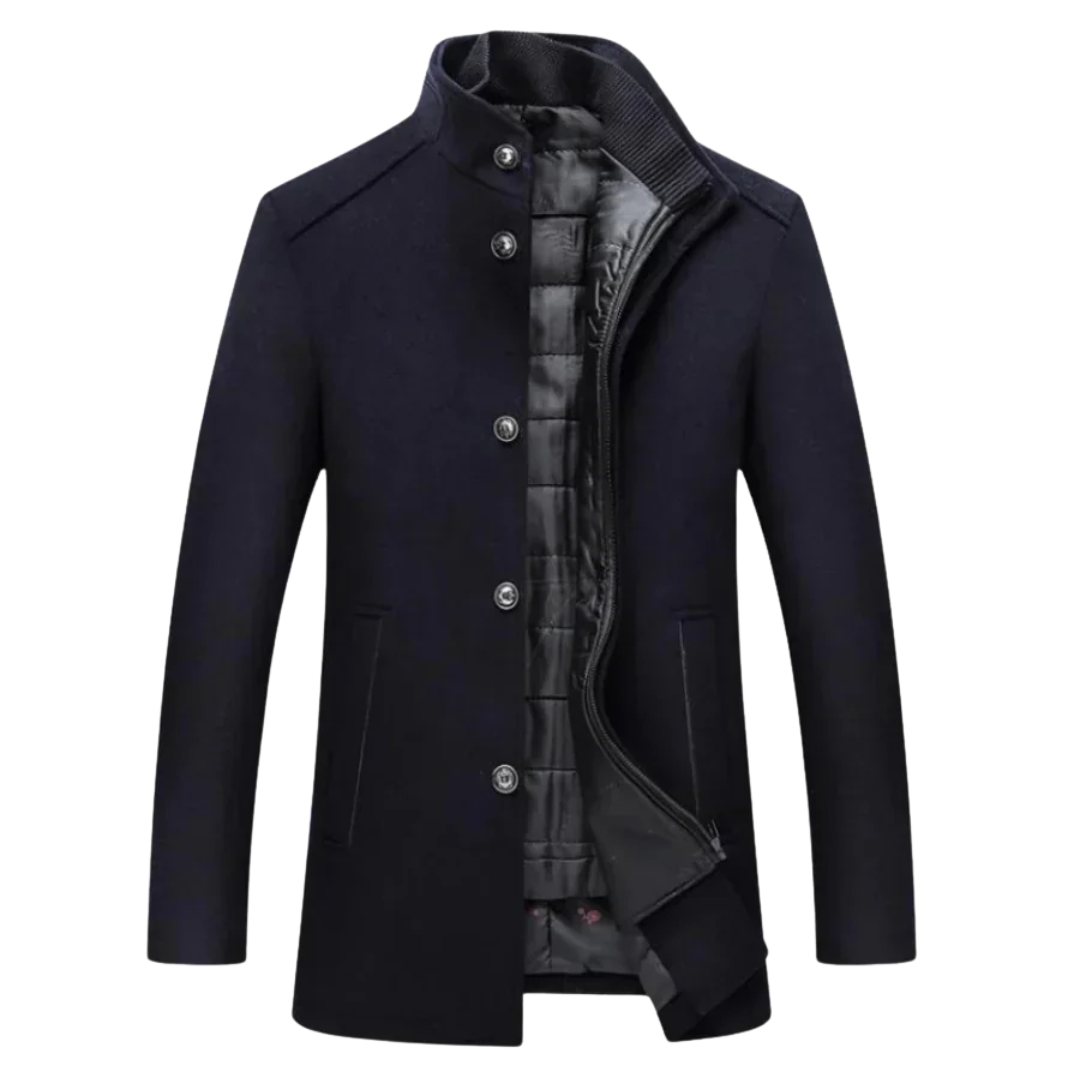 Daniel | Wełniany Płaszcz Trench Męski