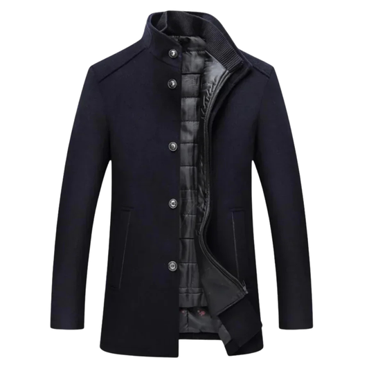 Daniel | Wełniany Płaszcz Trench Męski