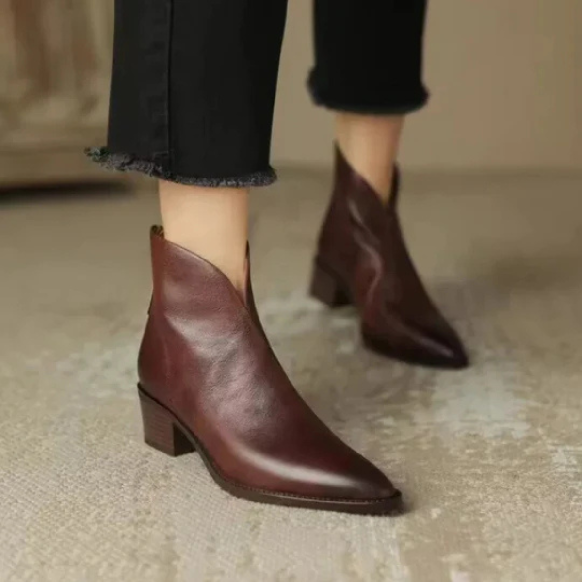 DELACROIX | Eleganckie Skórzane Botki