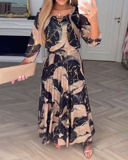 Chavelle | Elegancka sukienka z nadrukiem