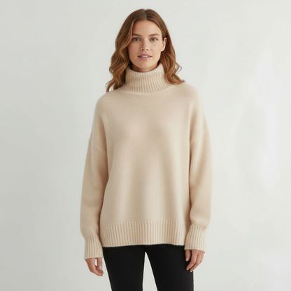 Damski Sweter | Długi Rękaw Golfowy Krój Pulower Top Dopasowanie