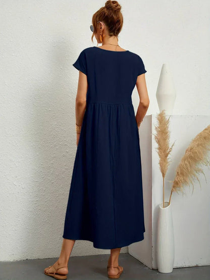 Gabrielle™ — Elegancka, midi sukienka o swobodnym kroju