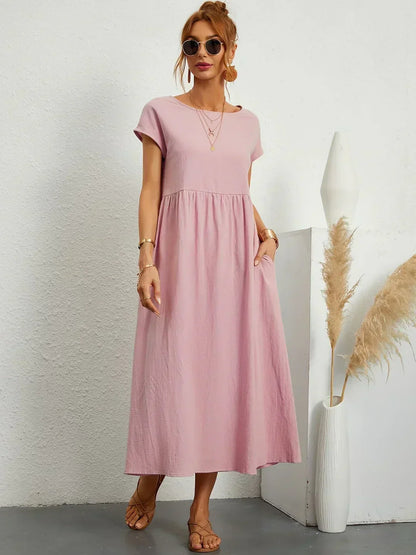 Gabrielle™ — Elegancka, midi sukienka o swobodnym kroju