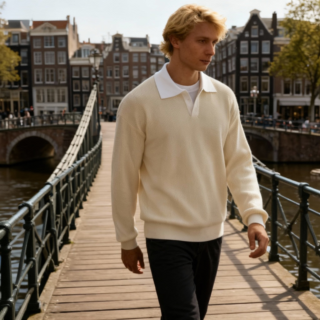 Bruno Gebreide Polo Sweater