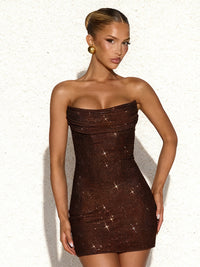 <font dir="auto" style="vertical-align: inherit;"><font dir="auto" style="vertical-align: inherit;">2025 Cross-Border Hot Selling Champagne Sequined Strapless Bodycon Jurk, Sexy Off-Shoulder Slim Fit Feestjurk</font></font>