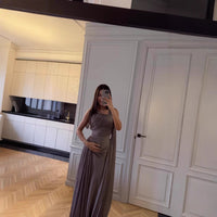 <font dir="auto" style="vertical-align: inherit;"><font dir="auto" style="vertical-align: inherit;">Lente/zomer 2025 grensoverschrijdende dameskleding uit Europa, Amerika en het Midden-Oosten - Onafhankelijke Amazon-winkel - Geplooide satijnen avondjurken