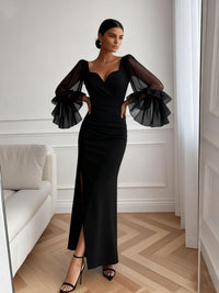 <font dir="auto" style="vertical-align: inherit;"><font dir="auto" style="vertical-align: inherit;">2025 Herfst Europese en Amerikaanse Buitenlandse Handel Nieuwe Dameskleding Amazon Slim Fit Avondjurk met Uitlopende Mouwen Lange Jurk</font></font>