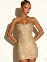 <font dir="auto" style="vertical-align: inherit;"><font dir="auto" style="vertical-align: inherit;">2025 Cross-Border Hot Selling Champagne Sequined Strapless Bodycon Jurk, Sexy Off-Shoulder Slim Fit Feestjurk</font></font>