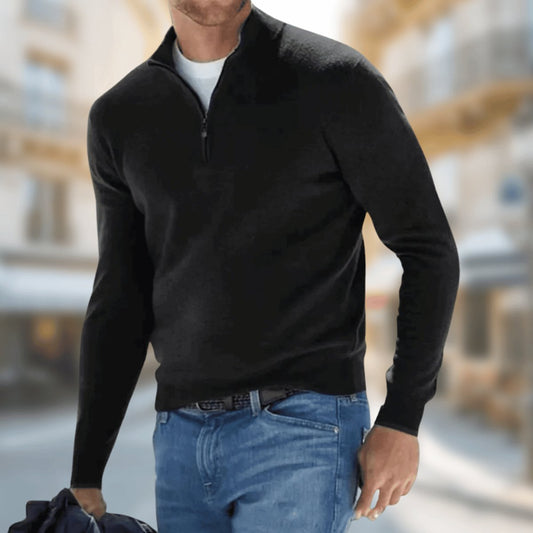 Felix | Lekki Sweter Męski z Ćwierć Zamkiem