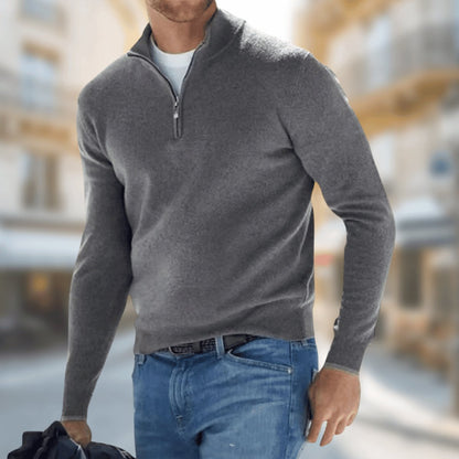 Felix | Lekki Sweter Męski z Ćwierć Zamkiem