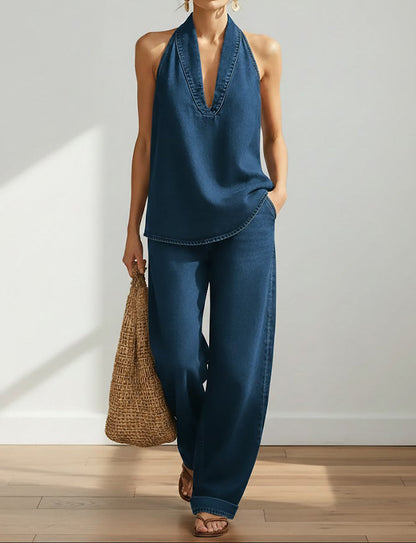 Dwuczęściowy zestaw Ivy | Vintage Washed Soft Denim Look